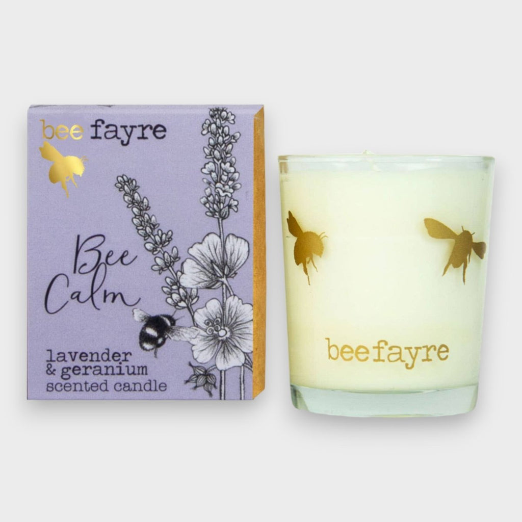 Bee Fayre Lavender & Geranium Small Scented Candle - Persora
