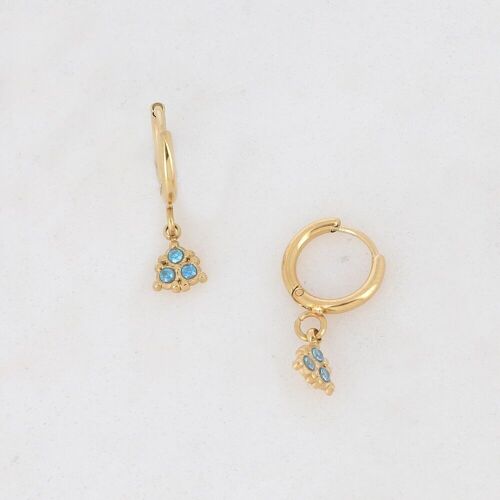 Bohm Paris Hoop Earrings with Blue Gemstones - Persora
