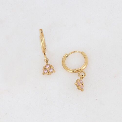 Bohm Paris Hoop Earrings with Pink Gemstones - Persora