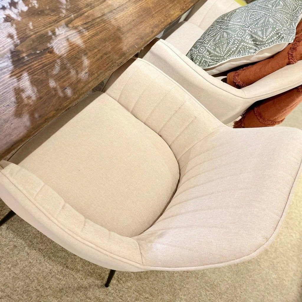Cream Linen Dining Chair - Persora