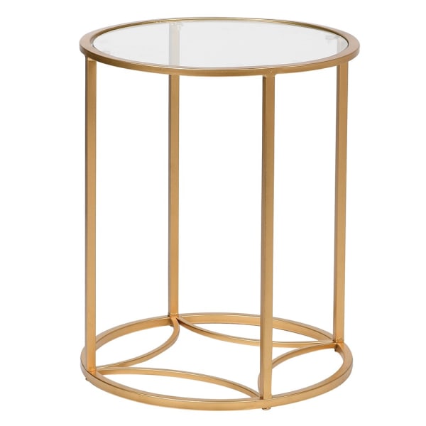 Gold Glass Topped Side Table - Persora