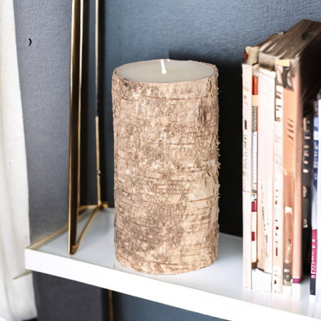LED Battery Operated Birch Wood Candle - Persora