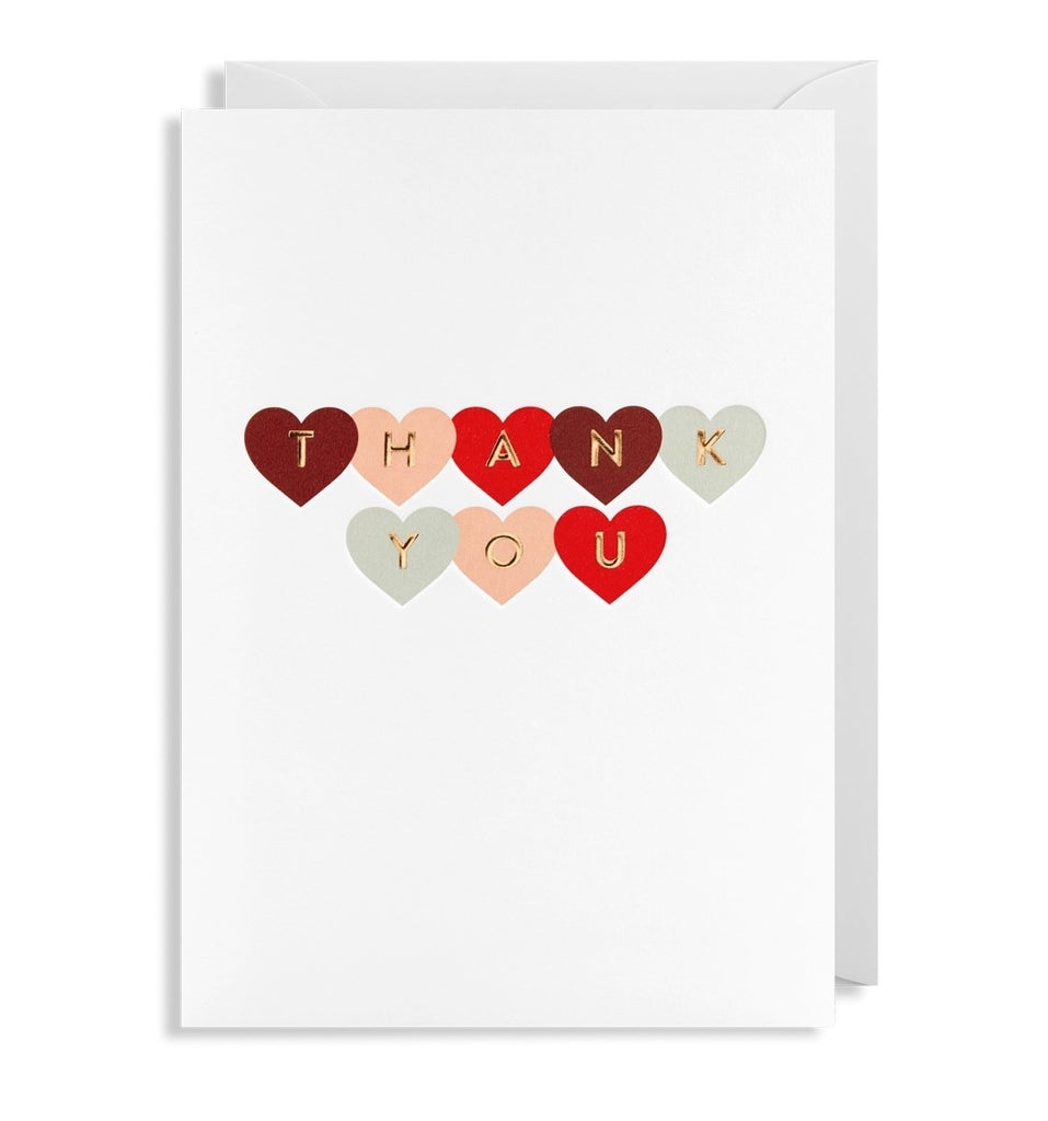 Love Hearts Thank You Greeting Card - Persora