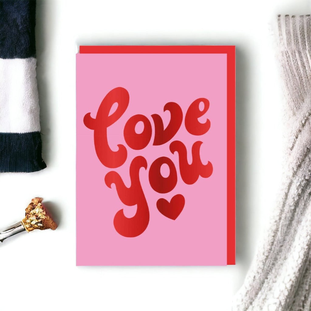 Love You Lettering Greeting Card - Persora
