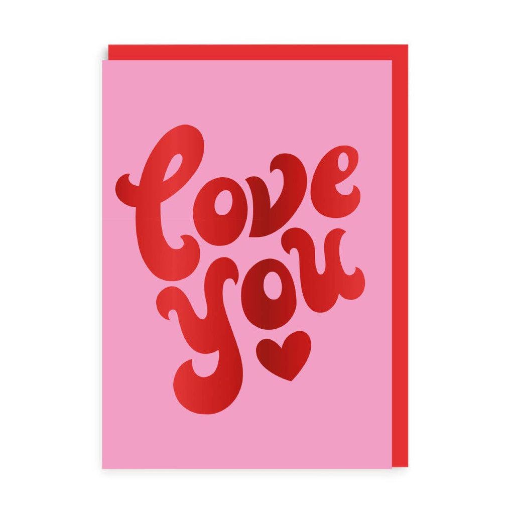 Love You Lettering Greeting Card - Persora