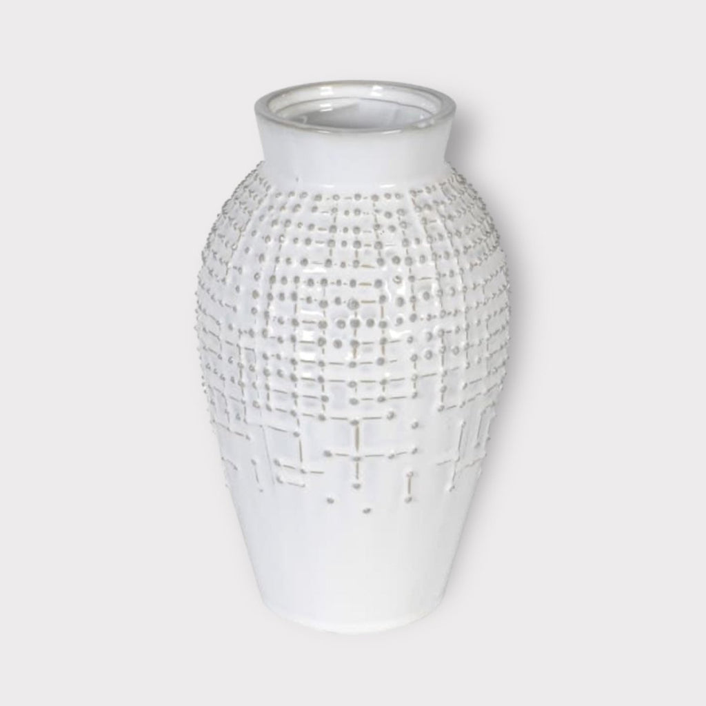 Textured Off White Vase - Persora