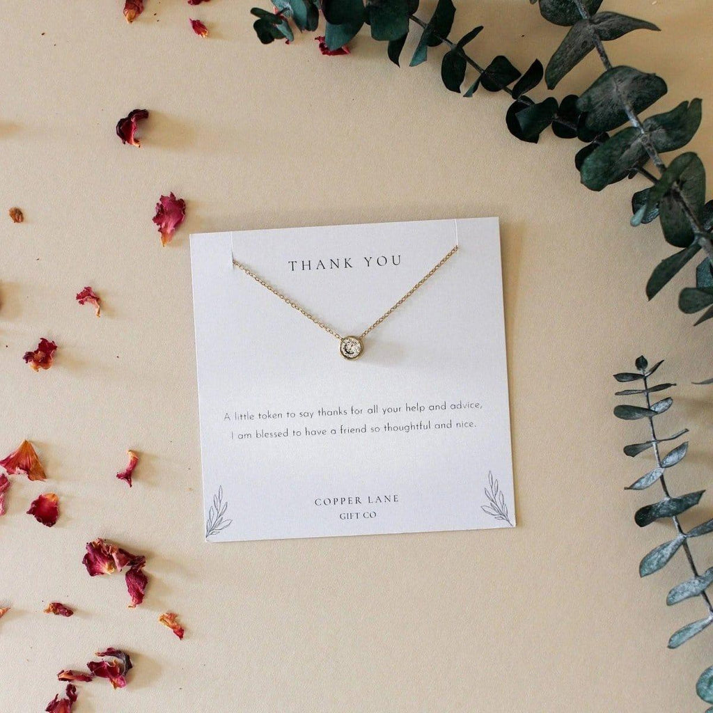 Thank You Necklace by Copper Lane Gift Co - Persora