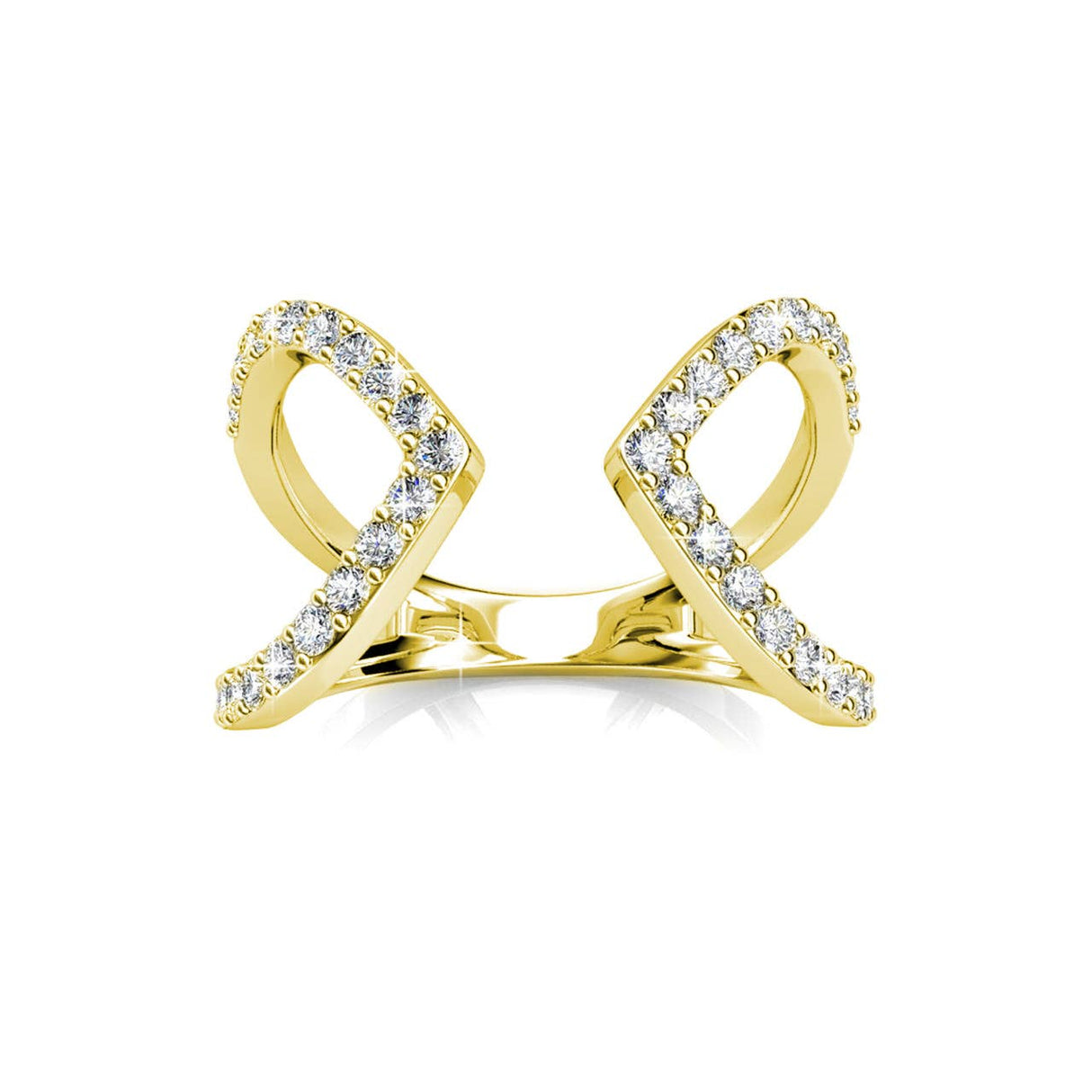 CARALI / MYC Paris - Aurora Ring - Gold and Crystal: Silver / 54