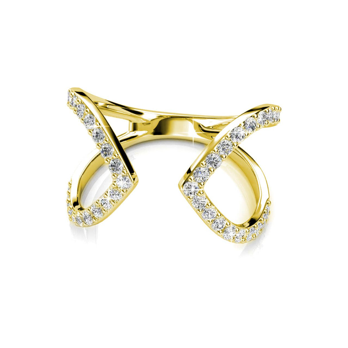 CARALI / MYC Paris - Aurora Ring - Gold and Crystal: Silver / 54