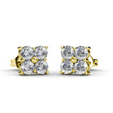 CARALI / MYC Paris - Sweet Square Earrings - Gold and Crystal