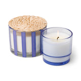 Al Fresco Striped Glass Candle - Rosemary & Sea Salt