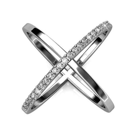 Silver and Crystal Duo Ring.
