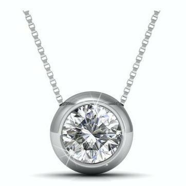 Moon Silver and Crystal Pendant.