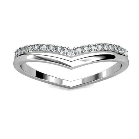 Silver and Crystal Wavy Ring.