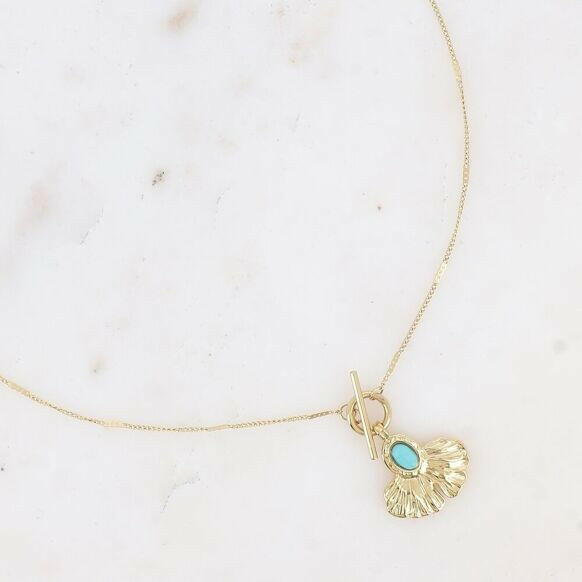 Bohm Paris Blue Gem Ginkgo Necklace.