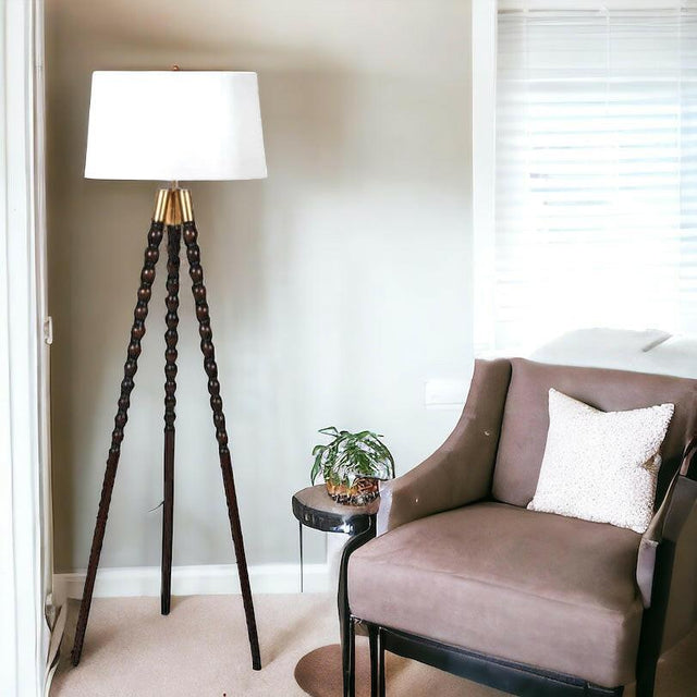 Wooden Spindle Floor Lamp.