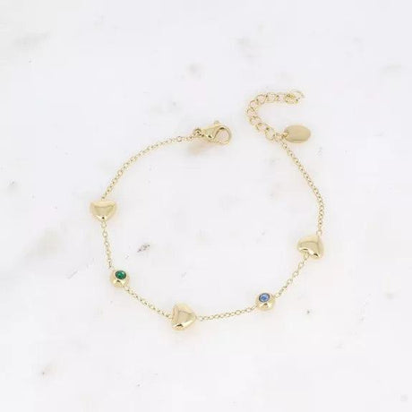 Bracelet - hearts and zirconium.