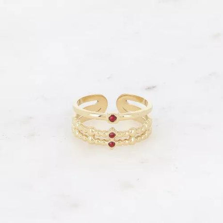 Ring - 3 textured rows and zirconium oxides.