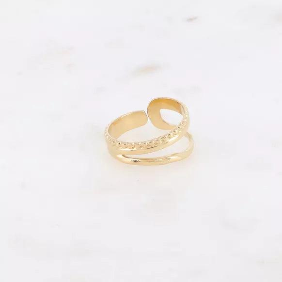 Ring - 3 row effect, milgrain, smooth and wavy.
