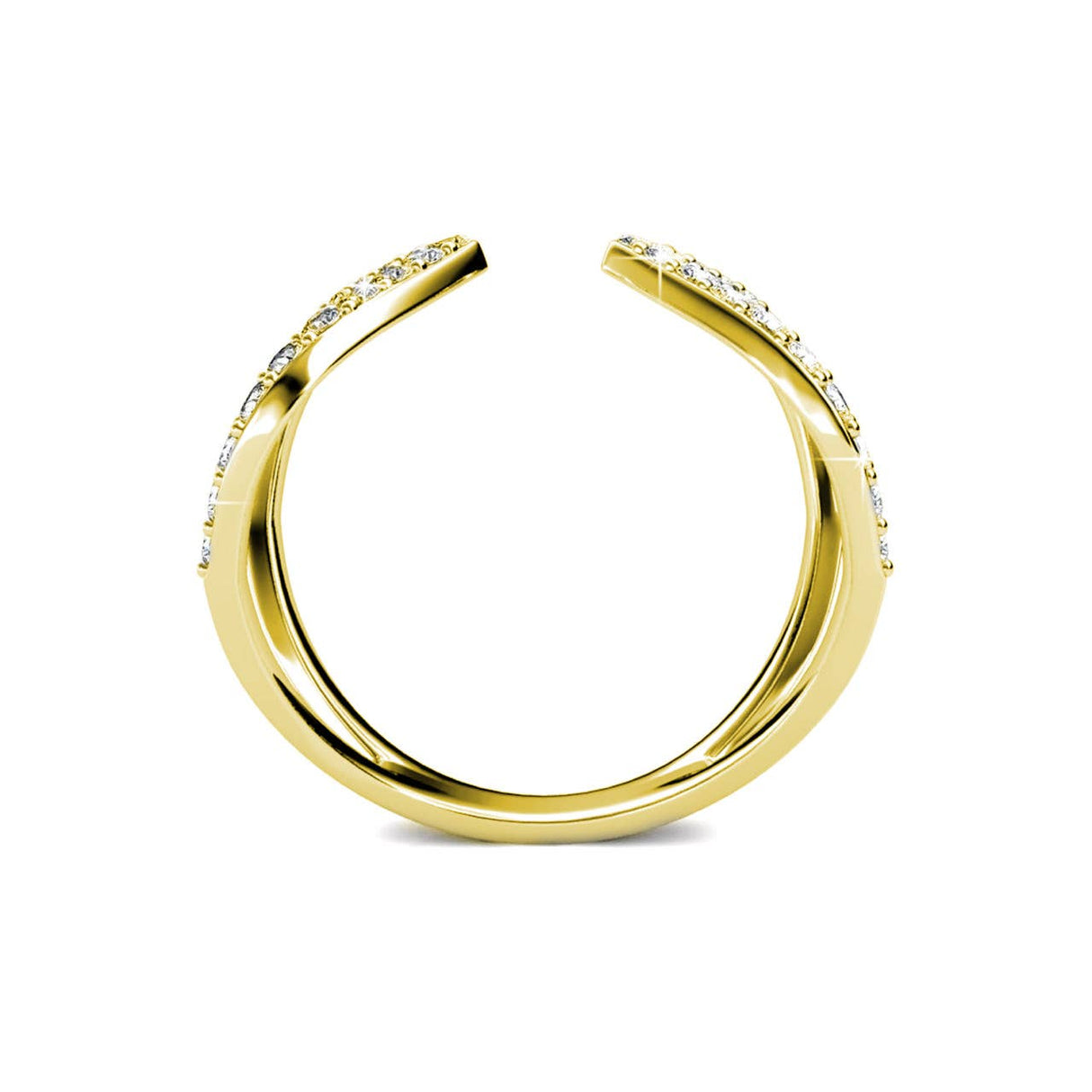 CARALI / MYC Paris - Aurora Ring - Gold and Crystal: Silver / 54