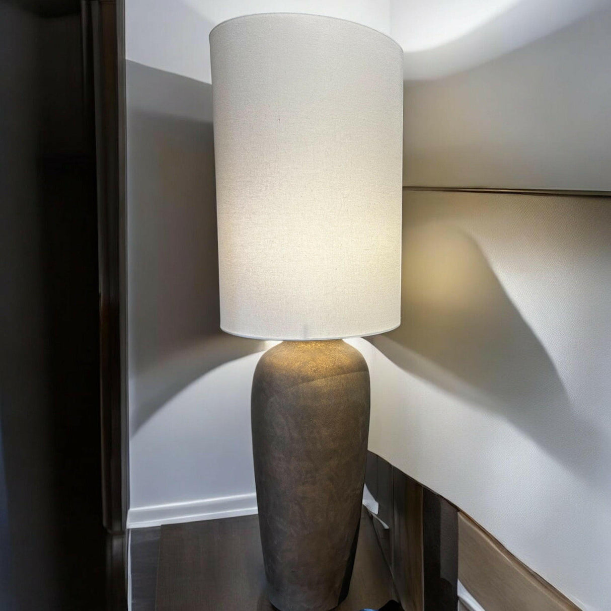 Large Burnished Gold Floor Lamp.