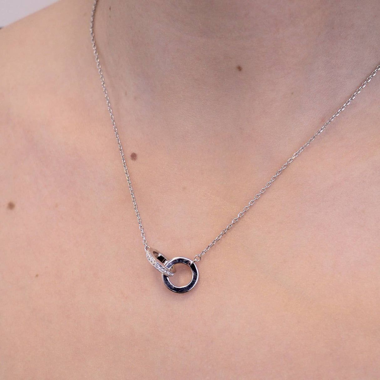 CARALI / MYC Paris - Circle Twin Pendants - Silver and Crystal