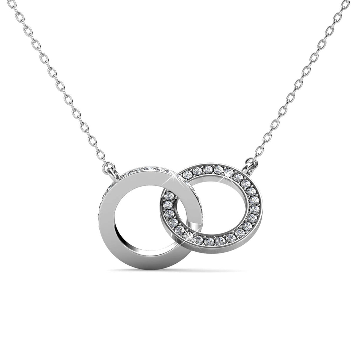 CARALI / MYC Paris - Circle Twin Pendants - Silver and Crystal