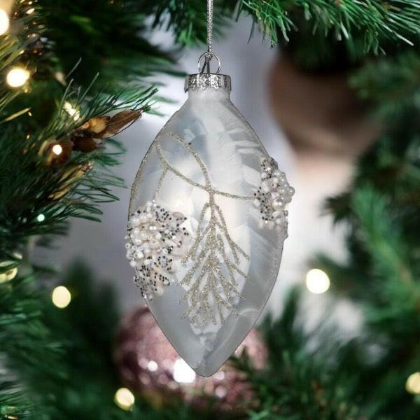 Silver Floral Bauble.