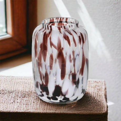 Large Tortoiseshell Glass Vase.