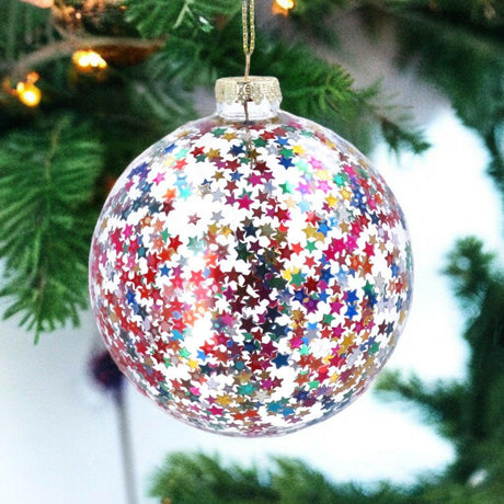Rainbow Star Confetti Bauble.