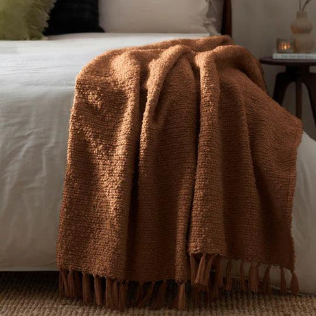 Candar Textured Boucle Throw Ginger.