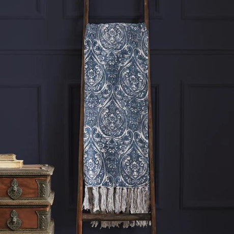 Durelle Printed Throw Delph Blue.