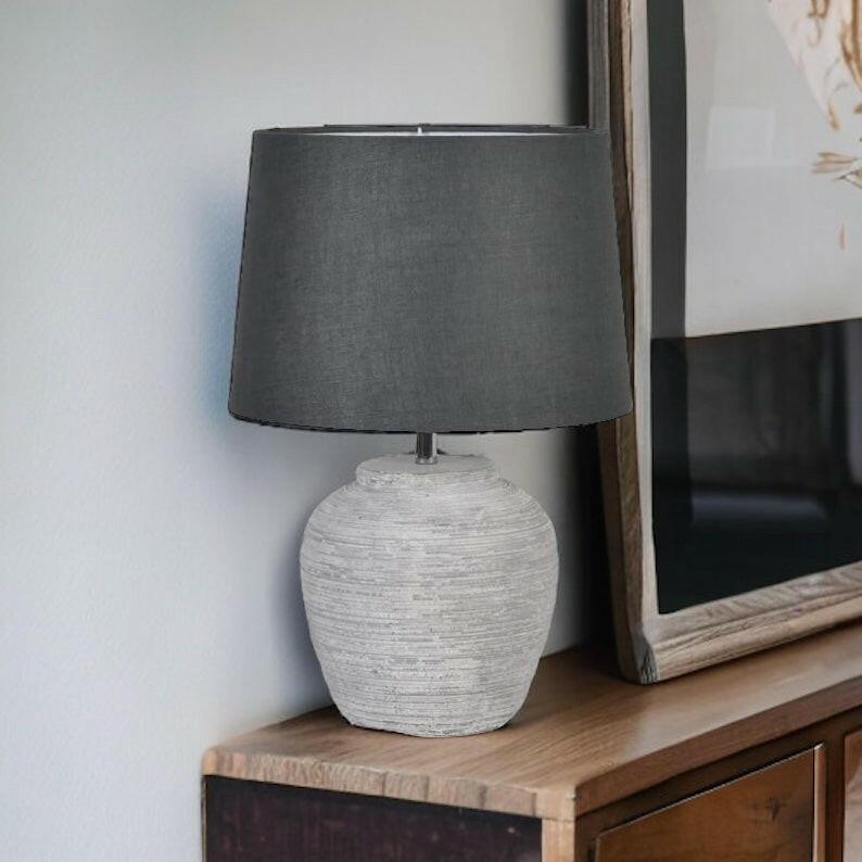 Grey Stone Table Lamp.