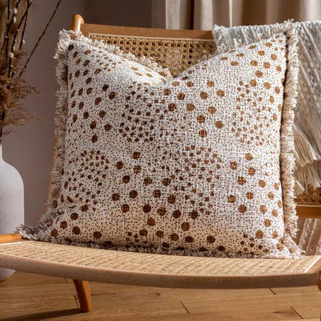 Hara Woven Fringed Cotton Cushion Yolk.