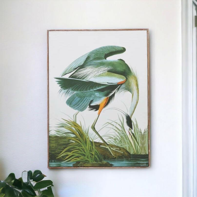 Large Framed Crane Canvas.
