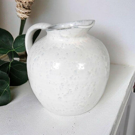 Large Cream Distressed Jug.