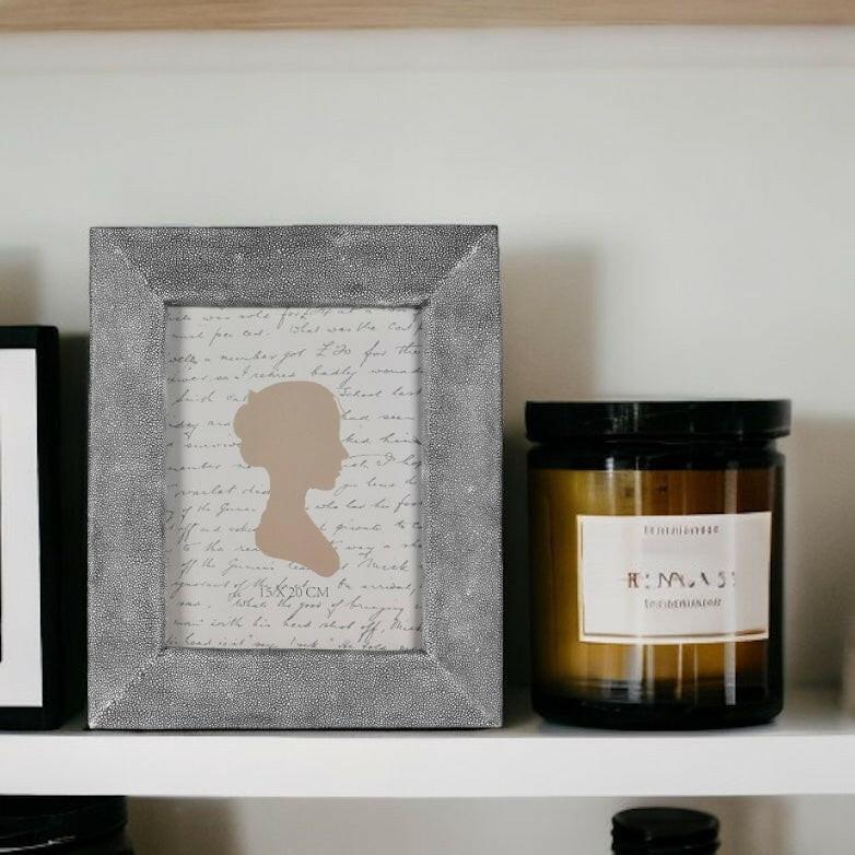 Shagreen Faux Leather Picture Frame.