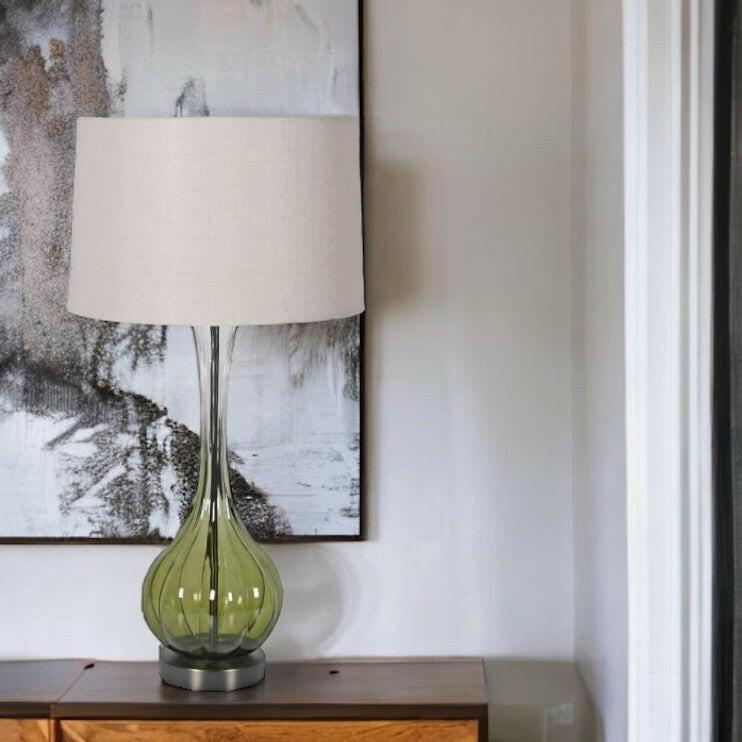 Ombré Green Glass Table Lamp.