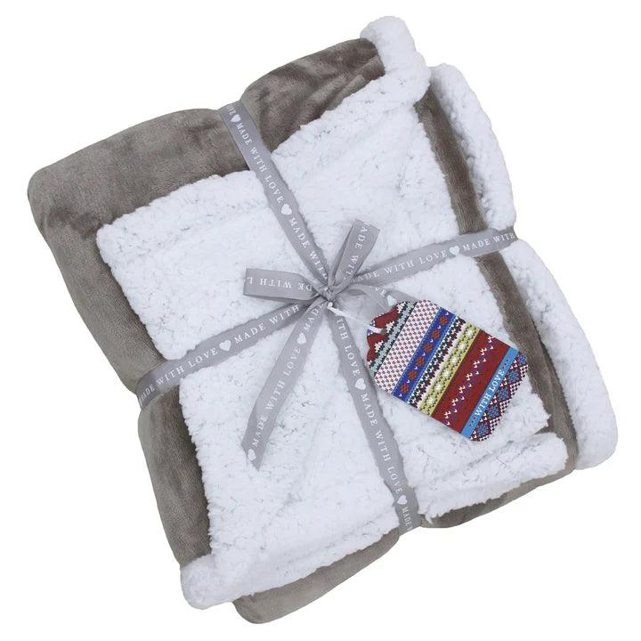 Mocha Sherpa Fleece Throw.