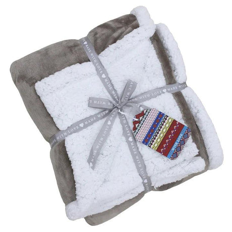 Mocha Sherpa Fleece Throw.