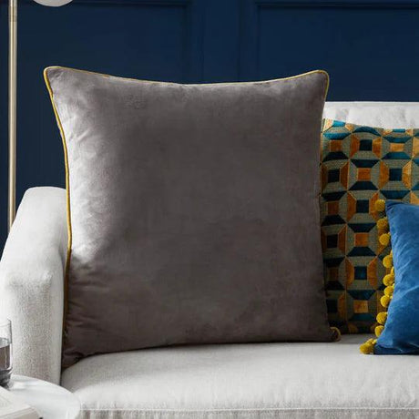 Meridian Velvet Cushion Charcoal/Moss.