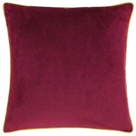 Meridian Velvet Cushion Maroon/Moss.
