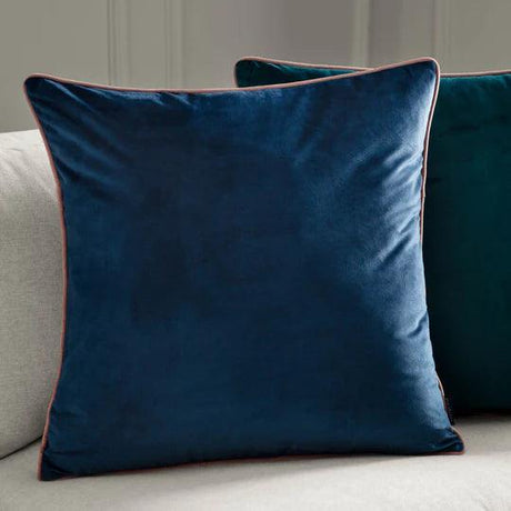 Meridian Velvet Cushion Petrol/Blush.