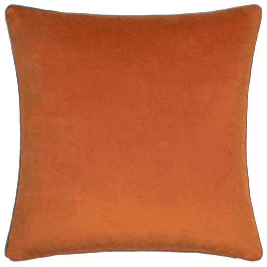 Meridian Velvet Cushion Pumpkin/Mocha.