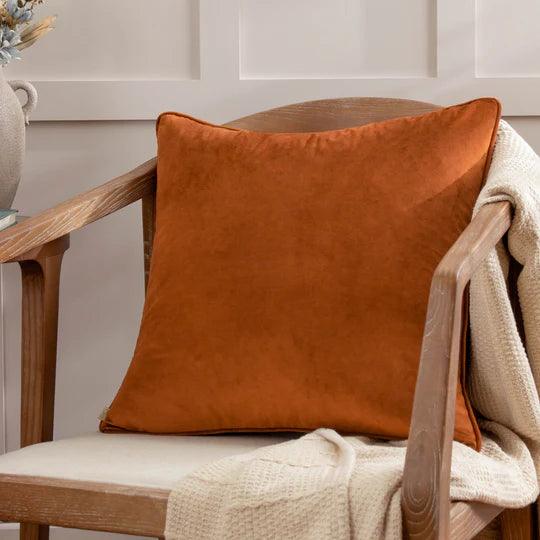 Opulence Soft Velvet Cushion Ginger.