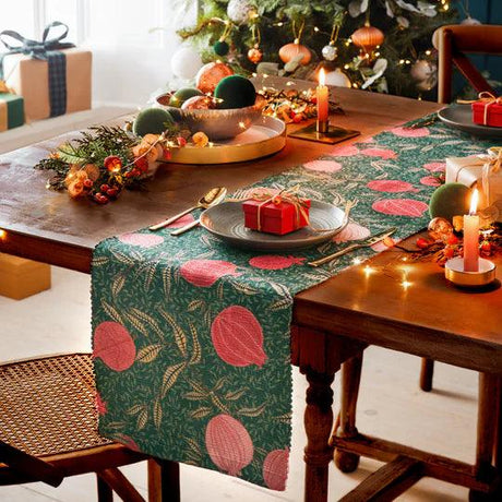 Pomegranate Table Runner Green.