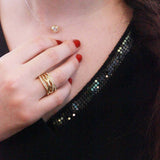 CARALI / MYC Paris - Criss Cross Ring - Gold and Crystal: 56