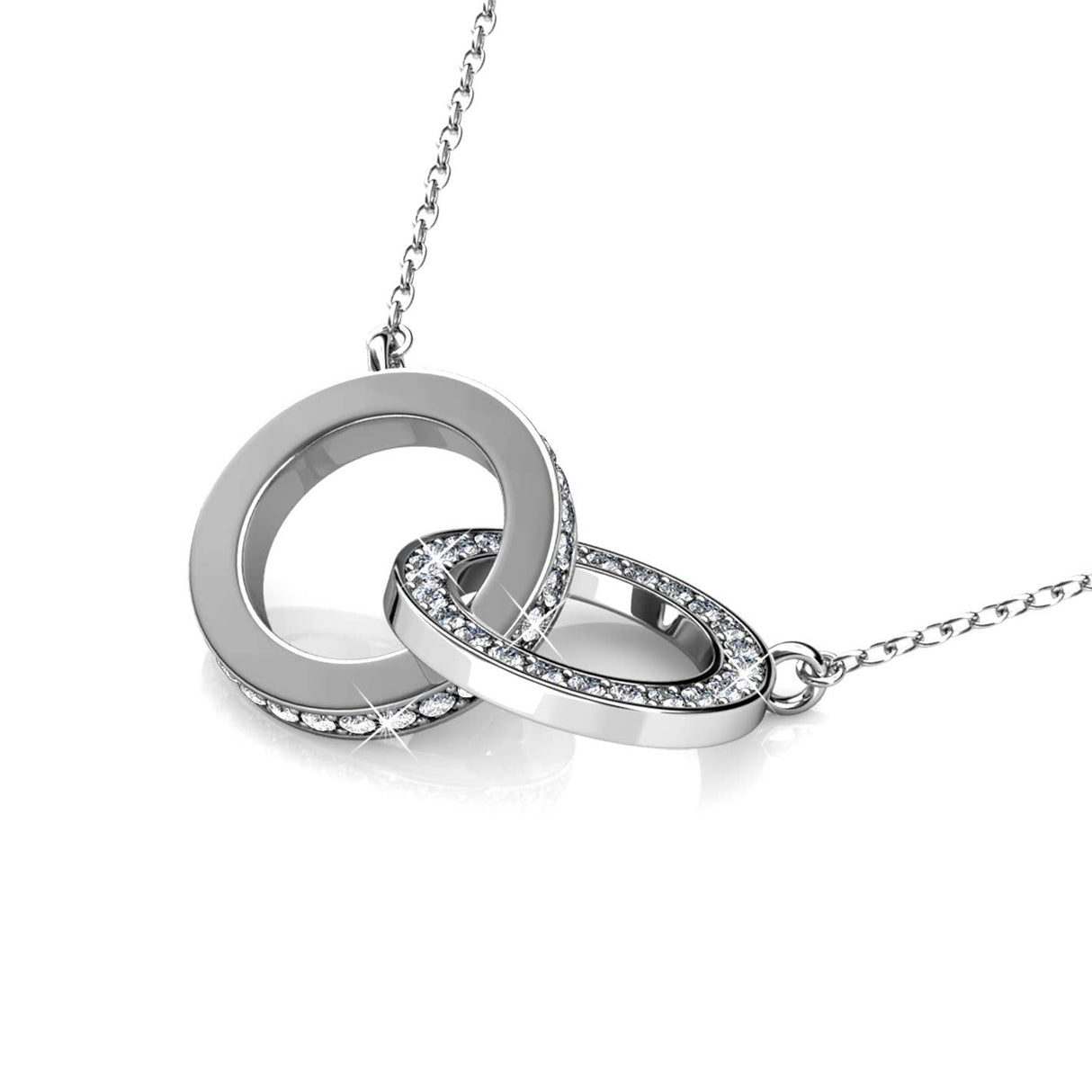 CARALI / MYC Paris - Circle Twin Pendants - Silver and Crystal