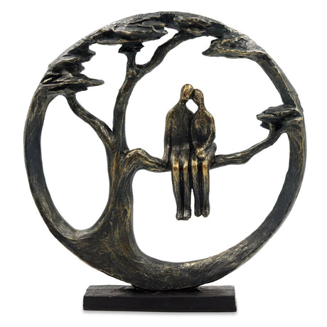 Sitting Couple Under Heart Tree Sculpture
