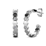 CARALI / MYC Paris - Curved Earrings - Silver and Crystal